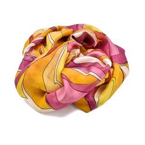 100% Silk Multicolor Pattern Print Scarf